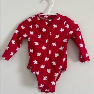 🧸3/$15🧸Old Navy Red and White Leaf Pattern Swimsuit